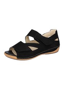 Waldläufer WALDLÄUFER Damen Sandale "HELIETT", Gr. 5,5, schwarz, Nubukleder, unifarben, klassisch, Schuhe, Keilsandalette, Sommerschuh, Komfortschuh,