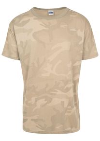 Urban Classics Herren Kurzarmshirt "Urban Classics Herren Camo Oversized Tee", beige, casual, Gr. S, gemustert, 60% Baumwolle, 40% Polyester, Shirts