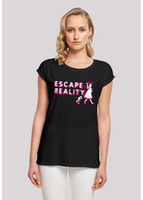 F4NT4STIC Damen T-Shirt "Alice im Wunderland Escape Reality", schwarz, casual, Gr. XXL, Obermaterial: 100% Baumwolle, Shirts, Retro, Heroes of