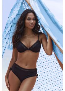 s.Oliver Damen Bikini-Hose "Aiko", schwarz, Gr. 34, unifarben, Microfaser, Polyamid, Microfaser, Badehosen, mit Häkeloptik