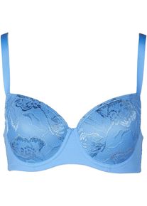 After Eden D-cup & up Damen Bügel-BH "Anna", AFTER EDEN D-CUP & UP, Gr. 80, blau, Obermaterial: 85% Polyamid, 15% Elasthan, unifarben, bestickt, feminin, BHs, Padded wire