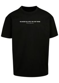 Merchcode Herren T-Shirt "Merchcode Herren Never Give Up Heavy Oversized Tee", schwarz, casual, Gr. XL, bedruckt, 100% Baumwolle, Shirts