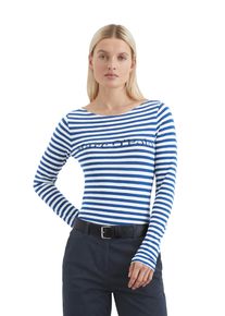 Marc O'Polo MARC O'POLO Damen Langarmshirt "aus Organic Cotton"multi, shiny blau, Basic, Gr. L, gestreift, Obermaterial: 100% Baumwolle, Shirts