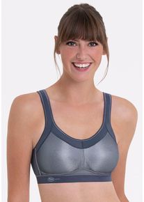 Anita active Damen Sport-BH "Momentum", Gr. 75, grau, Microtouch, Frottee, Obermaterial: 70% Polyester, 15% Elasthan, 15% Polyamid, sportlich, BHs,