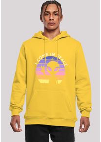 F4NT4STIC Herren Kapuzenpullover "Alien Peace Sunset", gelb, casual, Gr. XL, Obermaterial: 65% Baumwolle, 35% Polyester, Pullover, Premium Qualität