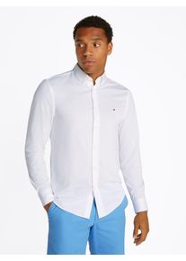 Tommy Hilfiger Herren Langarmhemd "PERFORMANCE TWO TONE SF SHIRT", weiß, casual, Gr. XXL, Web, Obermaterial: 60% Baumwolle, 40% Polyester, Hemden