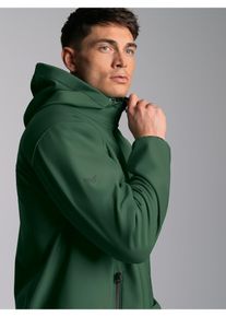 TRIGEMA Herren Softshelljacke "TRIGEMA Klassische Softshell–Kapuzenjacke", grün, sportlich, Gr. XL, 88% Polyamid, 12% Elastan, Jacken