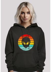 F4NT4STIC Damen Kapuzenpullover "Alien Retro Sonnenuntergang", schwarz, casual, Gr. XL, Obermaterial: 65% Baumwolle, 35% Polyester, Pullover, Premium