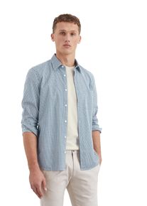 Marc O'Polo MARC O'POLO Herren Langarmhemd "mit feinem Allover-Print"multi, iris ink, casual, Gr. XXL, bedruckt, Obermaterial: 100% Baumwolle, Hemden