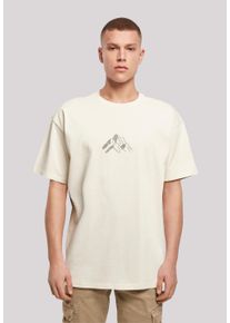 F4NT4STIC Herren T-Shirt "Mountain Berge Urlaub Winter Schnee Ski", beige, casual, Gr. XL, Obermaterial: 100% Baumwolle, Shirts, Print