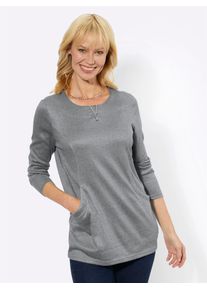 Classic Basics Damen Langarmshirt "Winter-Shirt", schwarz, Gr. 36, meliert, 95% Polyester, 5% Elasthan, Shirts