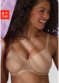 Lascana Damen Minimizer-BH, Gr. 75, braun, Mesh, Spacer, Obermaterial: 51% Polyester, 38% Polyamid, 11% Elasthan, modisch, BHs, mit Bügel und Cups