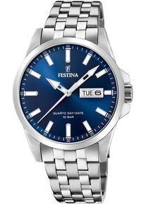 Festina Damen Quarzuhr, silber, Armbanduhren, Armbanduhr, Herrenuhr, Damenuhr, Lederarmband, Datum