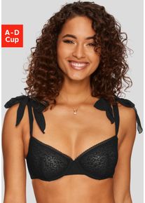 Vivance Damen Bügel-BH "Anna", Gr. 70, schwarz, Mesh, Obermaterial: 84% Polyamid, 13% Elasthan, 3% Polyester, sexy, BHs, mit Bändern für viele