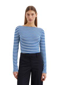 Marc O'Polo MARC O'POLO Damen Langarmshirt "aus Slubjersey"multi, shiny blau, Basic, Gr. S, gestreift, Obermaterial: 100% Baumwolle, Shirts