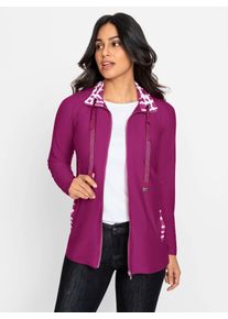 Inspirationen Damen Shirtjacke "Shirtjacke", lila, Gr. 38, unifarben, gemustert, mehrfarbig, 92% Polyester, 8% Elasthan, Shirts