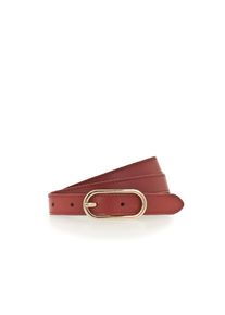 Tamaris Damen Ledergürtel, rot, casual,feminin,modisch, Gr. 105, unifarben, Rindsleder, Gürtel, Schmale Schließe, leicht genarbte Oberfläche, 2 cm