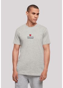 F4NT4STIC Herren T-Shirt "Happy New Year Pixel Herz", grau, casual, Gr. XXL, Obermaterial: 100% Baumwolle, Shirts, Print