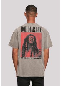 F4NT4STIC Herren T-Shirt "Bob Marley Songs Of Freedom Reggae Music", grau, casual, Gr. XS, Obermaterial: 100% Baumwolle, Shirts, Premium Qualität