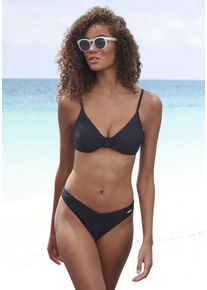 Sunseeker Damen Triangel-Bikini-Top "Loretta", schwarz, Gr. 34, unifarben, Strukturmuster, Polyamid, Bikini-Oberteile, mit Strukturmuster