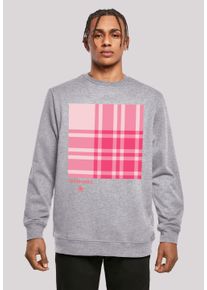 F4NT4STIC Herren Kapuzenpullover "Karo Pink", grau, casual, Gr. S, Obermaterial: 50% Baumwolle, 50% Polyester, Pullover, Print