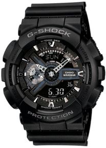 Casio G-SHOCK Herren Chronograph, schwarz, Armbanduhren, Quarzuhr, Armbanduhr,Herrenuhr,digital,bis 20 bar wasserd.Resinarmband