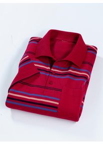 CLASSIC Herren Poloshirt "Poloshirt", rot, Gr. 56, gemustert, gestreift, mehrfarbig, 100% Baumwolle, Shirts