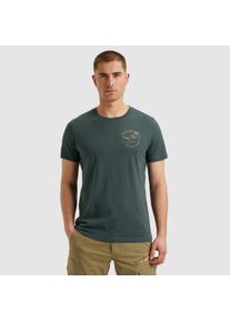 PME-Legend PME LEGEND Herren T-Shirt "Short sleeve r-neck single jersey play", grün, casual, Gr. L, bedruckt, Jersey, Obermaterial: 100% Baumwolle, Shirts, mit