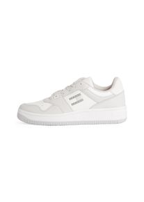 Tommy Jeans Herren Sneaker "TJM RETRO BASKET CUPSOLE TUMBLE", Gr. 42, grau, Leder, Lederimitat, Textil, kontrastfarbene Details, sportlich, Schuhe,