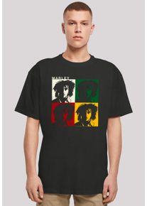 F4NT4STIC Herren T-Shirt "Bob Marley Colour Blocks", schwarz, casual, Gr. S, Obermaterial: 100% Baumwolle, Shirts, Premium Qualität