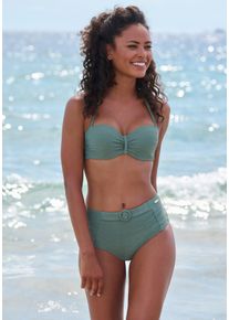 Sunseeker Damen Bügel-Bandeau-Bikini-Top "Loretta", grün, Gr. 34, strukturiert, unifarben, Microfaser, Polyamid, Bikini-Oberteile, mit Strukturmuster