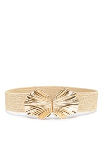 Lascana Damen Taillengürtel "Stretchgürtel", beige, feminin,modisch, Gr. 105, unifarben, Kunstfaser, Gürtel, mit dekorativer Schließe & Bast-Optik,