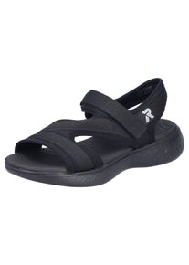 RIEKER SPORT Damen Sandale, Gr. 39, schwarz, Textil, unifarben, casual, Schuhe, Trekkingsandale, Outdoorsandale, Sommerschuh mit Klettriemchen
