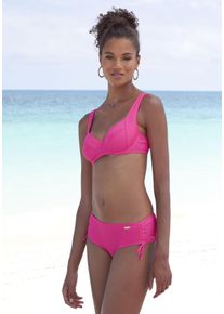Lascana Damen Bikini-Hose "Lolo", pink, Gr. 36, unifarben, Recycling-Polyamid, Badehosen, in höherer Schnitform