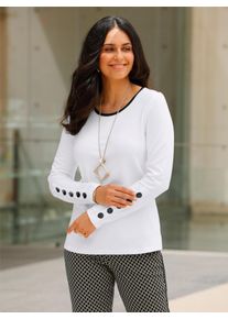 Inspirationen Damen Rundhalsshirt "Shirt", weiß, Gr. 38, unifarben, 76% Polyester, 20% Viskose, 4% Elasthan, Shirts