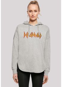 F4NT4STIC Damen Kapuzenpullover "Def Leppard Shatter Logo", grau, casual, Gr. XL, Obermaterial: 100% Baumwolle, Pullover, Premium Qualität