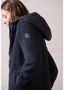 Cecil Damen Kurzmantel, blau, casual, Gr. XXL, unifarben, Stoff, Obermaterial: 100% Polyester, Mäntel, in Woll-Optik