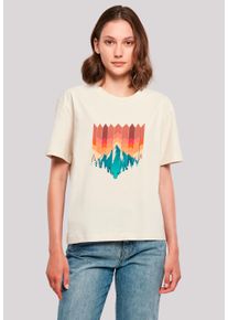 F4NT4STIC Damen T-Shirt "Berg Sonnenuntergang Geometrisch", weiß, casual, Gr. XS, Obermaterial: 100% Baumwolle, Shirts, Premium Qualität