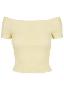 Urban Classics Herren T-Shirt "Urban Classics Damen Ladies Off Shoulder Rib Tee", gelb, casual, Gr. XL, unifarben, 97% Baumwolle, 3% Elasthan, Shirts