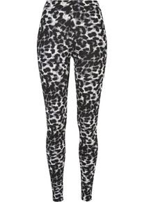 Urban Classics Damen Leggings "Urban Classics Damen Ladies Soft AOP Leggings", schwarz, Gr. 5XL, 85% Polyester, 15% Elasthan, Hosen