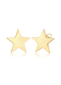 Elli Damen Paar Ohrstecker "Ohrstecker Stern 925 Sterling Silber", OneSize, ohne Stein, Silber 925 (Sterlingsilber), gold, Silber 925