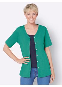 Classic Basics Damen Shirtjacke "Shirtjacke", grün, Gr. 38, unifarben, 100% Baumwolle, Shirts