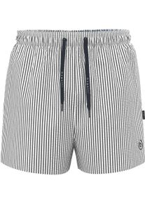 Bugatti Herren Badeshorts "Grishio", schwarz-weiß, sportlich, Gr. XXL, gestreift, Polyester, Badehosen, Seersucker Struktur