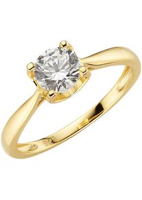 Damen Fingerring "Schmuck Geschenk Silber 925 Silberring Solitär-Optik", 56, Silber 925 (Sterlingsilber), 2,2mm, gold, ANISTON JEWELRY & WATCHES,