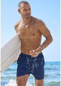 John Devin Herren Badeshorts, blau, Gr. S, unifarben, Microfaser, Recycling-Polyester, Badehosen, mit klassischem Style