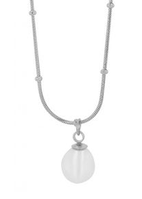 Adelia´s ADELIA ́S Damen Kette mit Anhänger "Neuheit 2025 - Damen Edelstahl Halskette mit Anhänger mit Perle", unbekannt, Edelstahlsilber, perle, Edelstahl,