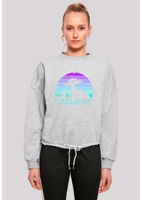 F4NT4STIC Damen Sweatshirt "I BELIEVE UFO Alien Raumschiff Retro", grau, casual, Gr. XL, Obermaterial: 65% Baumwolle, 35% Polyester, Sweatshirts,