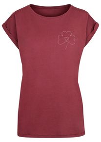 Merchcode Herren T-Shirt "Merchcode Damen Ladies Spring - Leaf Clover Flower T-Shirt", rot, casual, Gr. XL, bedruckt, 100% Baumwolle, Shirts