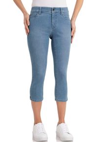 WONDERJEANS Damen Caprijeans, blau, casual, Gr. 42, unifarben, Denim/Jeans, Obermaterial: 64% Baumwolle, 30% Polyamid, 6% Elasthan, Jeans, mit Stretch