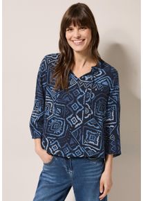 Cecil Damen Shirtbluse, blau, casual, Gr. S, bedruckt, Stoff, 100% Viskose, Blusen, aus softer Viskose